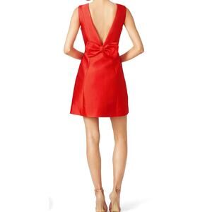 Kate Spade Red Bow Back Holiday Party Dress Sz 4 Festive Cocktail Mini coquette